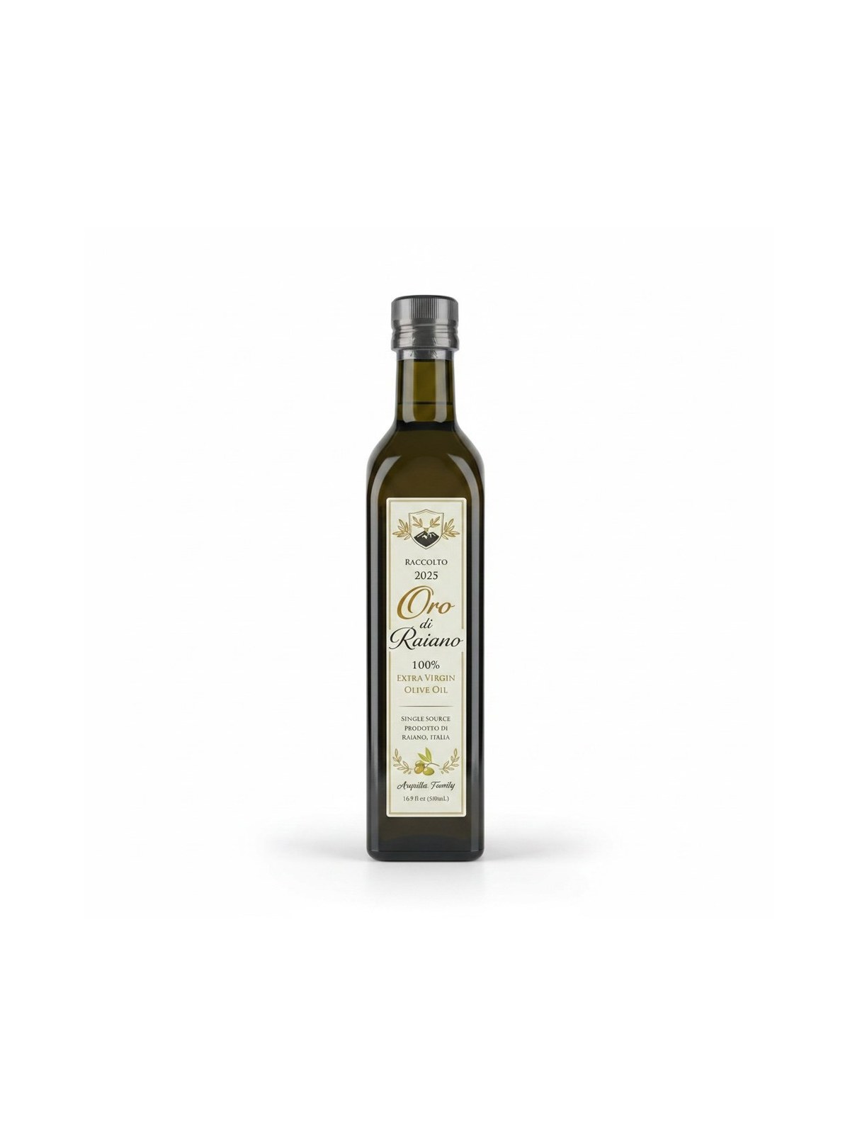 Oro di Raiano 500mL bottle of single-source extra virgin olive oil
