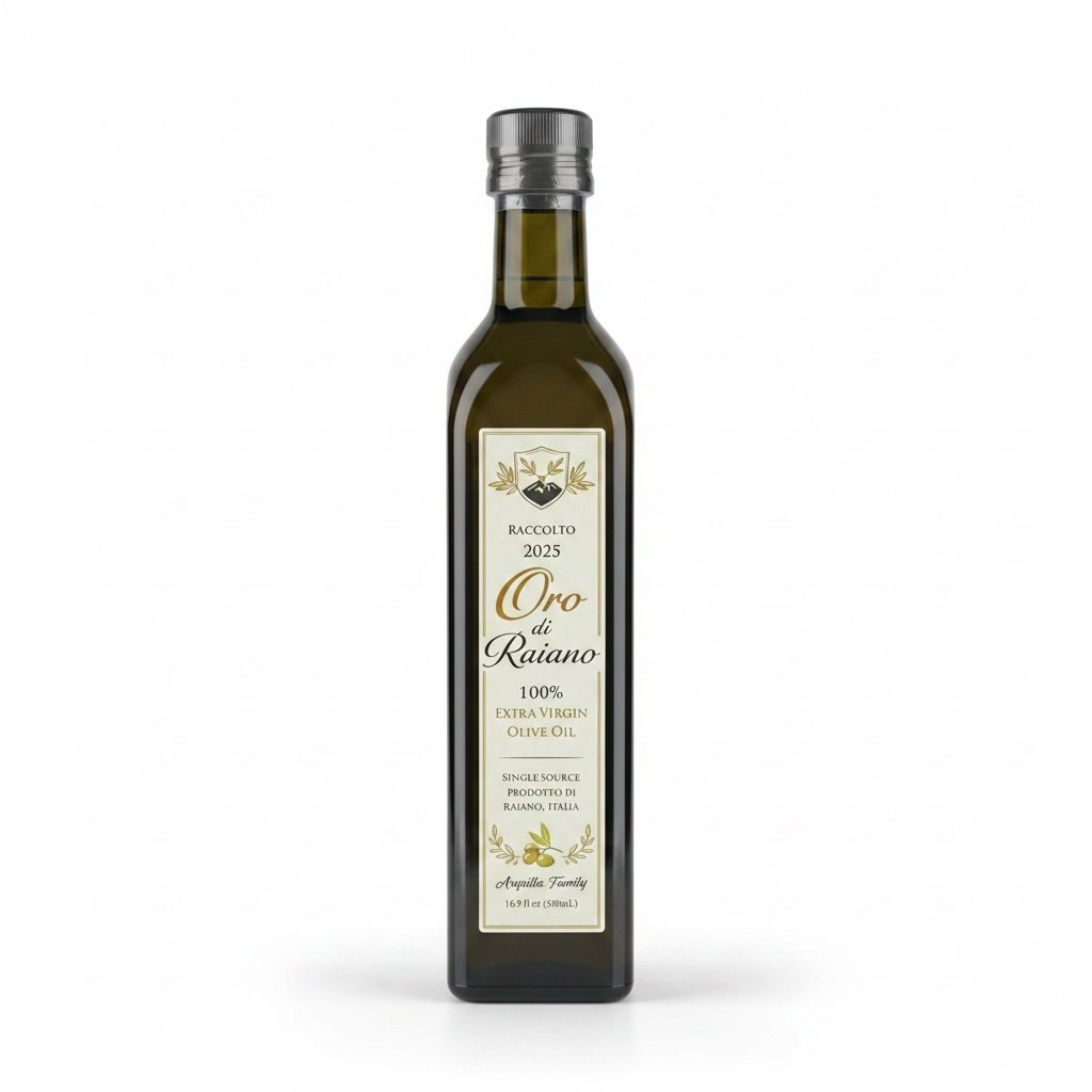 Oro di Raiano 500mL bottle of single-source extra virgin olive oil